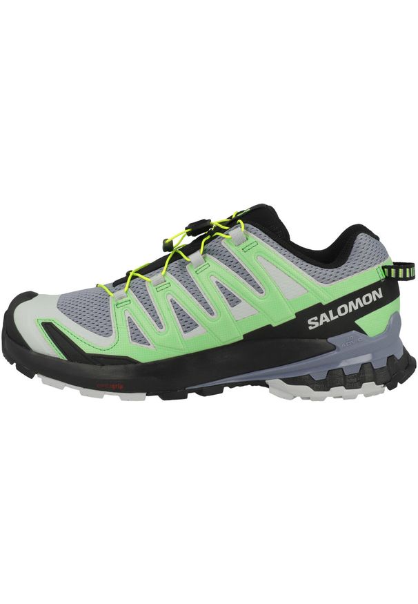 salomon - Buty do biegania męskie Salomon Xa Pro 3d V9. Kolor: szary, wielokolorowy, zielony. Materiał: materiał, syntetyk. Szerokość cholewki: normalna