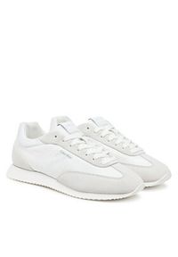 Calvin Klein Sneakersy Runner Lace Up - Nylon Mix HW0HW02395 Biały. Kolor: biały. Materiał: skóra
