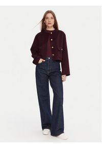 TOMMY HILFIGER - Tommy Hilfiger Kurtka przejściowa WW0WW47446 Bordowy Regular Fit. Kolor: czerwony. Materiał: syntetyk, wełna #5