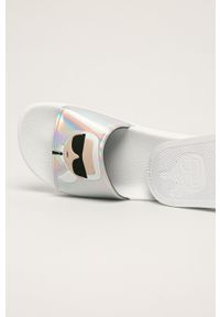 Karl Lagerfeld Klapki damskie kolor srebrny. Kolor: srebrny. Materiał: guma #3