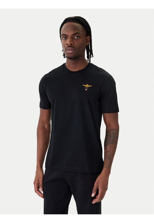 Aeronautica Militare T-Shirt 261TS1580UJ00372 Czarny Regular Fit. Kolor: czarny. Materiał: bawełna