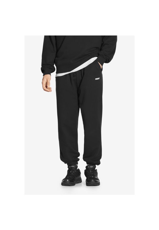Spodnie dresowe męskie Prosto Infinity. Kolor: czarny. Materiał: dresówka