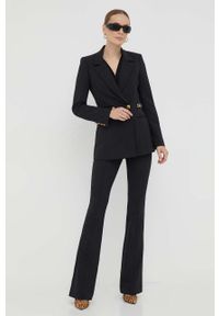 Marciano Guess marynarka kolor czarny dwurzędowa gładka. Kolor: czarny. Materiał: tkanina. Wzór: gładki. Styl: klasyczny #3