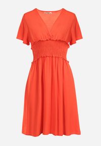 Born2be - Pomarańczowa Sukienka z Wiskozy Gulpari. Kolor: pomarańczowy. Materiał: wiskoza. Długość: mini #6