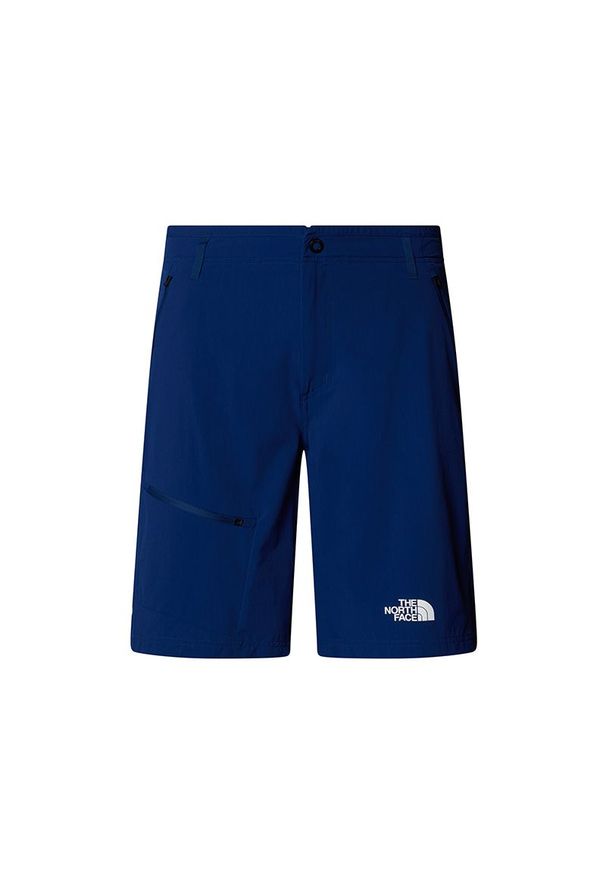 Spodenki męskie The North Face Speedlight Slim 0A8269D1R1 - granatowe. Kolor: niebieski. Materiał: softshell, elastan, nylon. Wzór: aplikacja. Sport: turystyka piesza, outdoor, wspinaczka