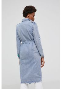 Answear Lab płaszcz jeansowy damski przejściowy. Okazja: na co dzień. Kolor: niebieski. Materiał: jeans. Styl: wakacyjny