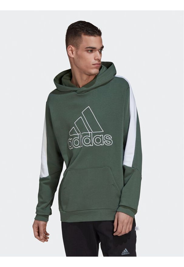 Adidas - adidas Bluza Future Icons Embroidered HM7876 Zielony Regular Fit. Kolor: zielony. Materiał: bawełna