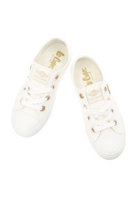 Trampki damskie Lee Cooper, cholewka z materiału tekstylnego wiązanie z przodu na płaskiej podeszwie, białe, LCW-26-02-4068L SVL-653. Kolor: biały. Materiał: materiał. Szerokość cholewki: normalna. Obcas: na płaskiej podeszwie #3