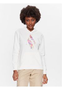 skechers - Skechers Bluza Watercolor WHD84 Biały Regular Fit. Kolor: biały. Materiał: bawełna, syntetyk