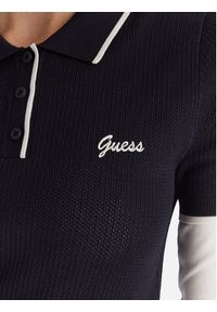 Guess Polo V5GP00Z3D60 Granatowy Slim Fit. Typ kołnierza: polo. Kolor: niebieski. Materiał: wiskoza #3
