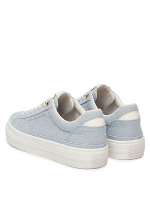 TOMMY HILFIGER - Tommy Hilfiger Sneakersy Th Foxing Platform Washed Canvas FW0FW09172 Błękitny. Kolor: niebieski. Materiał: materiał. Obcas: na platformie