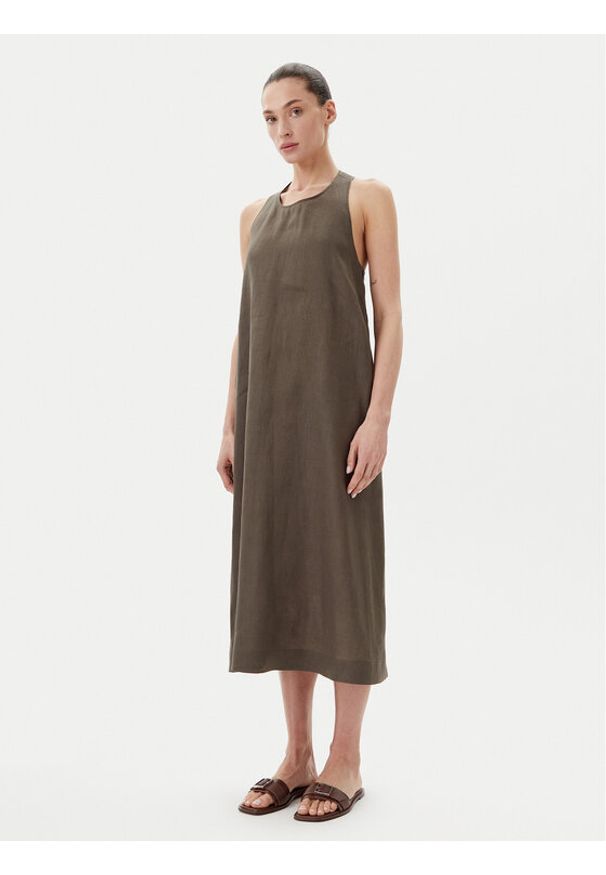 Max Mara Leisure Sukienka letnia Douglas 2516221018 Zielony Relaxed Fit. Kolor: zielony. Materiał: len. Sezon: lato