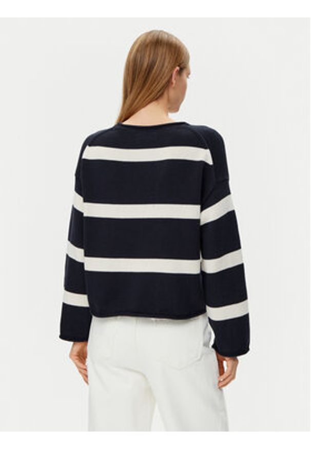 Marc O'Polo Sweter 502 6059 60047 Granatowy Regular Fit. Typ kołnierza: polo. Kolor: niebieski. Materiał: bawełna