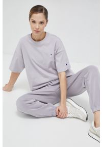 Champion t-shirt bawełniany kolor fioletowy. Kolor: fioletowy. Materiał: bawełna #5