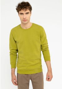 Volcano - Gładka bluza B-ANDY. Typ kołnierza: bez kaptura. Materiał: nubuk, włókno, skóra, bawełna, materiał, poliester, dzianina. Wzór: gładki. Styl: klasyczny