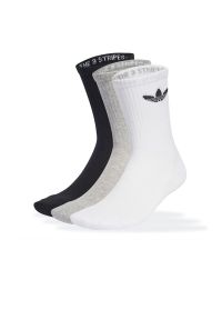 Adidas - Skarpetki unisex adidas Originals 3-Stripies High Crew 3 Pairs JV7416 - białe. Kolor: biały. Materiał: nylon, materiał. Wzór: aplikacja