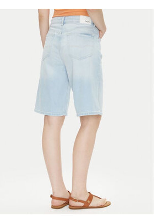Pepe Jeans Szorty jeansowe PL801176 Niebieski Loose Fit. Kolor: niebieski. Materiał: bawełna