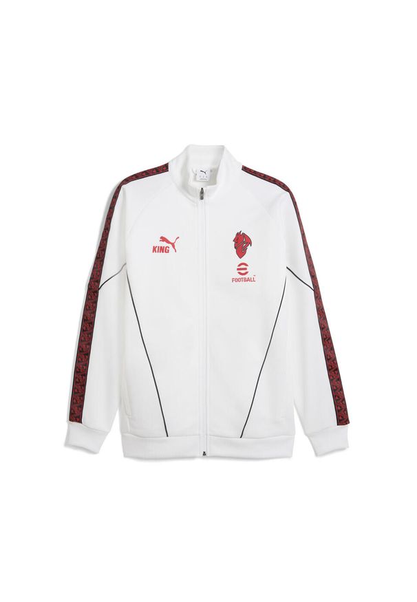 Puma - Męska kurtka AC Milan KING Anthem PUMA White For All Time Red. Kolor: biały, czerwony, wielokolorowy