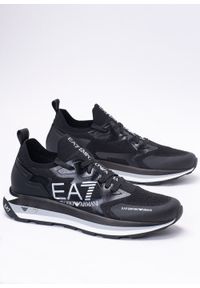 Sneakersy męskie czarne EA7 Emporio Armani X8X113 XK269 A120. Okazja: do pracy, na spacer, na co dzień. Kolor: czarny. Sport: turystyka piesza