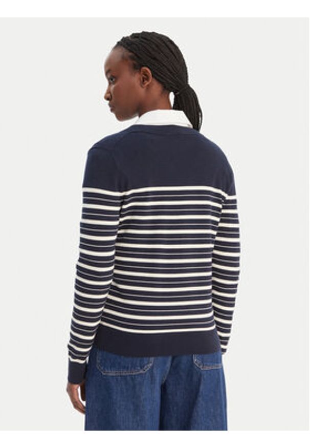 TOMMY HILFIGER - Tommy Hilfiger Sweter WW0WW40098 Granatowy Regular Fit. Kolor: niebieski. Materiał: syntetyk