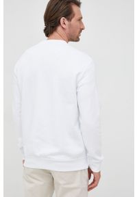 Armani Exchange bluza bawełniana męska kolor biały gładka. Kolor: biały. Materiał: bawełna. Wzór: gładki