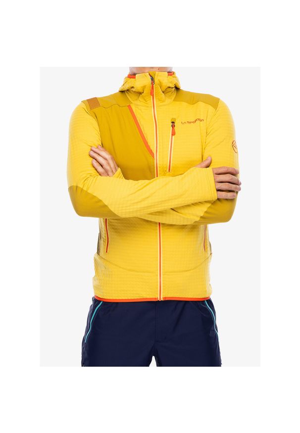 LA SPORTIVA - Bluza z kapturem męska La Sportiva Lucendro Thermal Hoody. Typ kołnierza: kaptur. Kolor: żółty