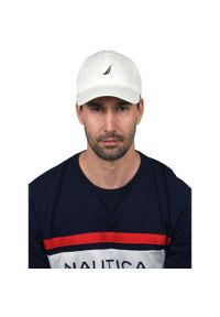 Nautica - Czapka z daszkiem Ruck Strapback Cap - biała. Kolor: biały. Styl: street