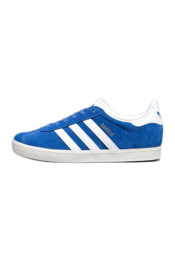 Adidas - Buty adidas Gazelle J Jr BB2501 białe niebieskie. Kolor: niebieski, biały, wielokolorowy. Materiał: materiał, syntetyk, skóra. Model: Adidas Gazelle. Sport: turystyka piesza