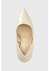 Wojas czółenka skórzane kolor beżowy na słupku 3503934. Kolor: beżowy. Materiał: skóra. Obcas: na słupku. Wysokość obcasa: średni #3