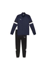 Puma - Dres Męski Team Rise. Kolor: czarny, niebieski, wielokolorowy. Materiał: dresówka