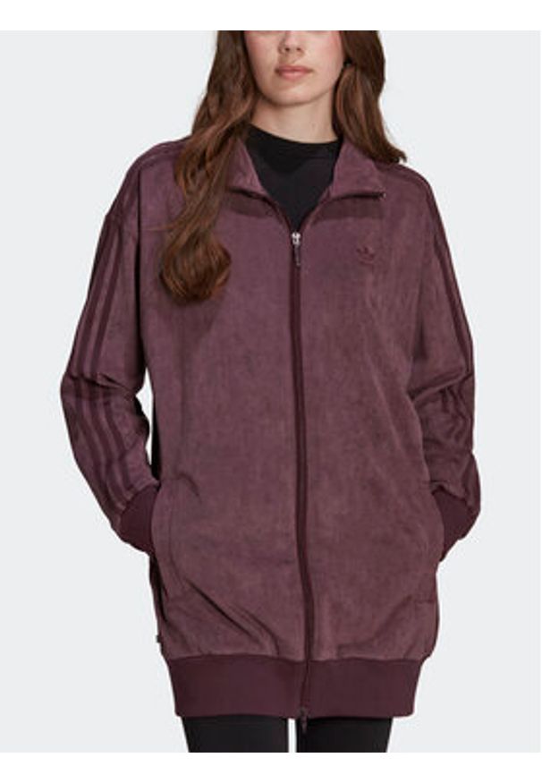 Adidas - adidas Bluza adicolor Classics HM1688 Bordowy Loose Fit. Kolor: czerwony. Materiał: syntetyk