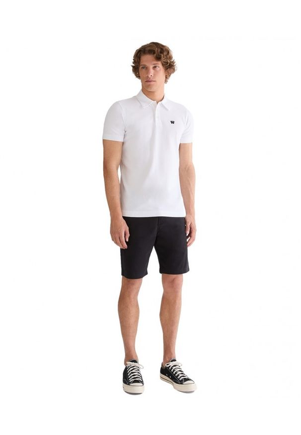 Wrangler - MĘSKA KOSZULKA WRANGLER POLO SHIRT BRIGHT WHITE 112378480. Typ kołnierza: polo