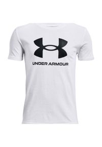 Koszulka chłopięca Under Armour Sportstyle Logo SS. Kolor: biały, wielokolorowy