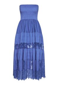 Iconique Sukienka letnia Gaia IC21 084 Niebieski Regular Fit. Kolor: niebieski. Materiał: bawełna. Sezon: lato