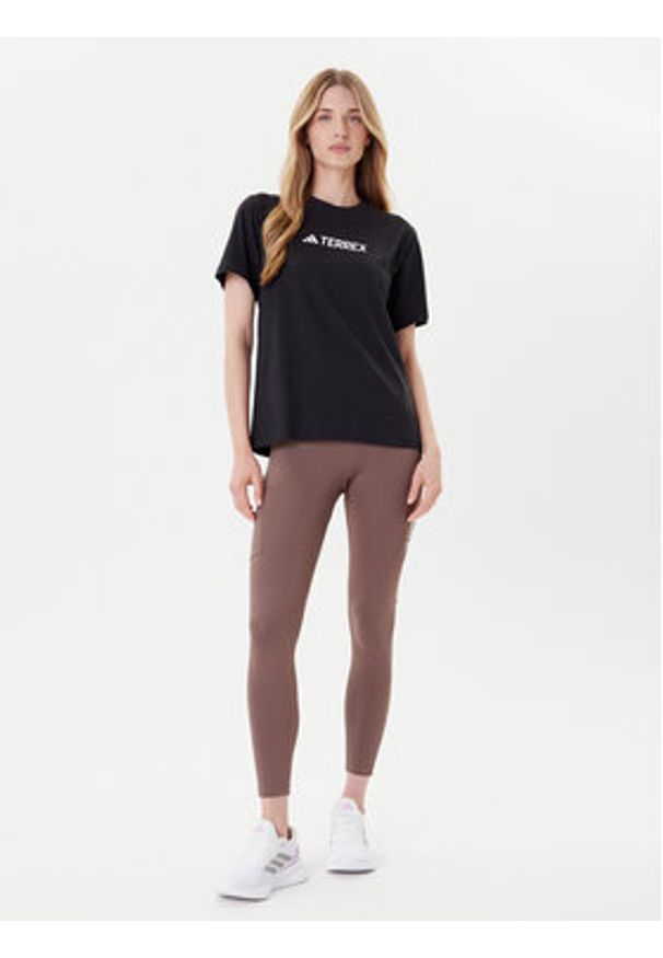 Adidas - adidas T-Shirt Terrex Classic Logo JF9131 Czarny Regular Fit. Kolor: czarny. Materiał: bawełna