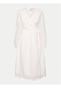 YAS Sukienka codzienna Luma 26032685 Biały Regular Fit. Okazja: na co dzień. Kolor: biały. Materiał: bawełna. Typ sukienki: proste. Styl: casual
