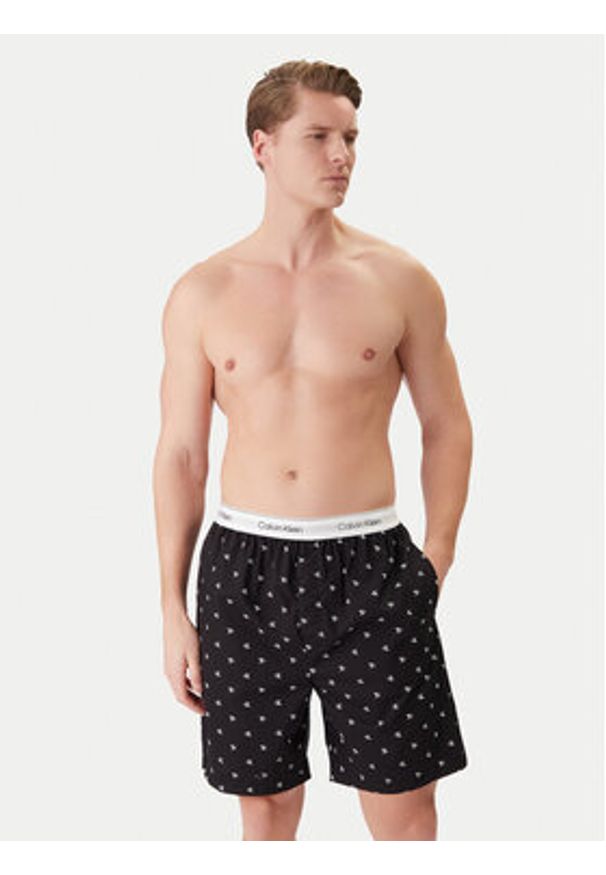 Calvin Klein Underwear Szorty piżamowe LV00NM2832 Czarny Regular Fit. Kolor: czarny. Materiał: bawełna