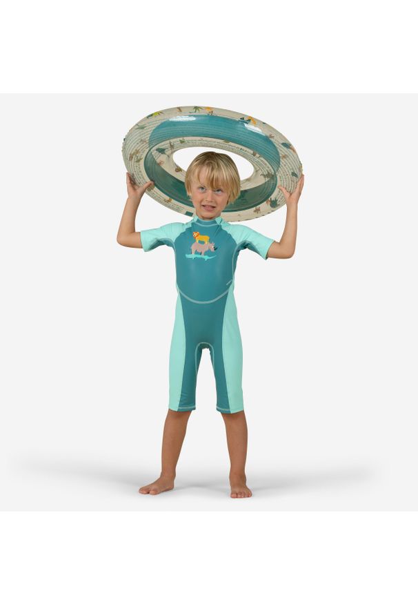 NABAIJI - Kombinezon UV dla malucha Nabaiji Kloupi Sawanna. Kolor: zielony, niebieski, wielokolorowy. Materiał: materiał, poliester, elastan