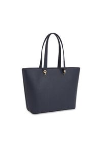 TOMMY HILFIGER - Tommy Hilfiger Torebka Emblem Shopper AW0AW15178 Granatowy. Kolor: niebieski. Materiał: skórzane #3