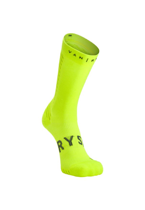 VAN RYSEL - Skarpety rowerowe Van Rysel 900 zimowe. Kolor: zielony, wielokolorowy, żółty. Materiał: poliamid, poliester, elastan, wełna. Technologia: Primaloft. Sport: kolarstwo