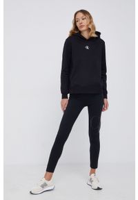 Calvin Klein Jeans Legginsy damskie kolor czarny gładkie. Kolor: czarny. Materiał: bawełna, dzianina. Wzór: gładki #2