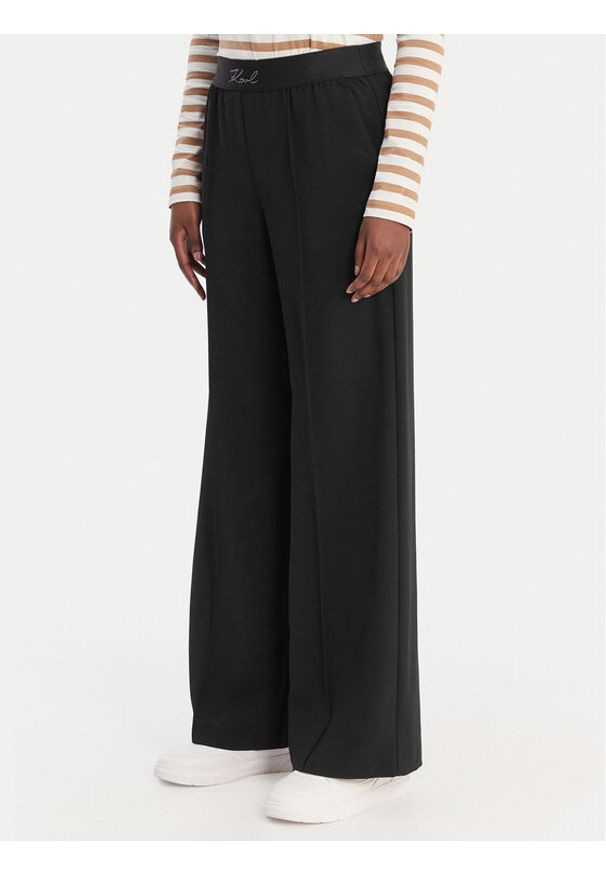 Karl Lagerfeld - KARL LAGERFELD Spodnie materiałowe B1W10014 Czarny Relaxed Fit. Kolor: czarny. Materiał: syntetyk