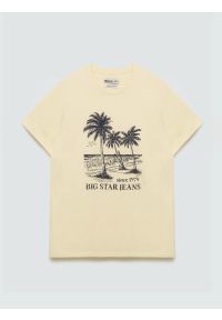 Big-Star - Koszulka męska z kontrastowym nadrukiem żółta Omer 200. Kolor: żółty. Materiał: denim, bawełna. Wzór: nadruk. Sezon: lato. Styl: klasyczny #4