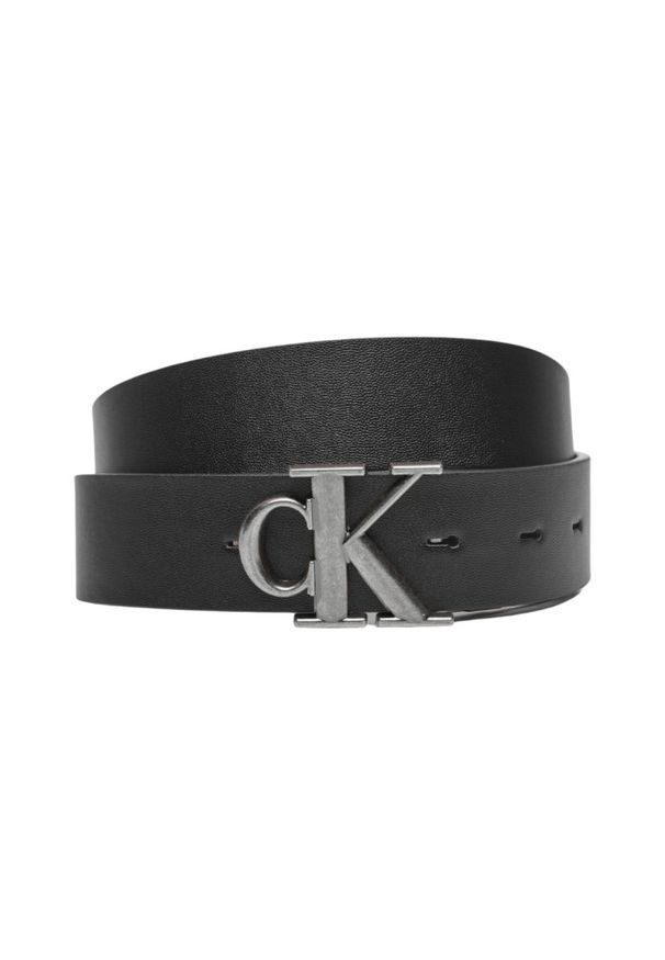 Calvin Klein - CALVIN KLEIN Czarno-brązowy dwustronny męski pasek. Kolor: czarny