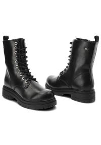 Czarne Botki Filippo Wygodne Skórzane Buty Damskie. Okazja: na uczelnię, na co dzień. Kolor: czarny. Materiał: skóra. Szerokość cholewki: normalna. Wzór: aplikacja. Obcas: na obcasie. Styl: casual. Wysokość obcasa: niski #4