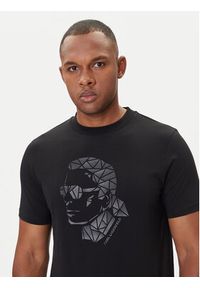Karl Lagerfeld - KARL LAGERFELD T-Shirt 755046 554225 Czarny Regular Fit. Typ kołnierza: dekolt w karo. Kolor: czarny. Materiał: bawełna #3