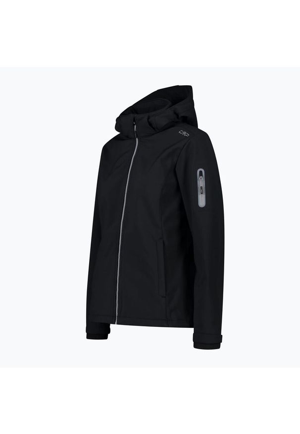 Kurtka softshell damska CMP Zip Hood. Kolor: czarny. Materiał: softshell. Sport: turystyka piesza