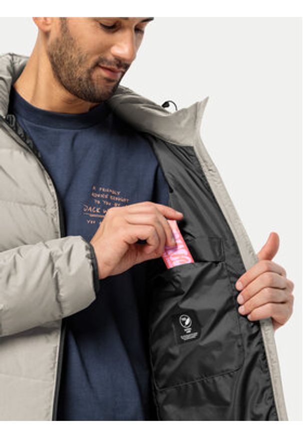 Jack Wolfskin Kurtka puchowa Colonius 1207431 Szary Regular Fit. Kolor: szary. Materiał: syntetyk