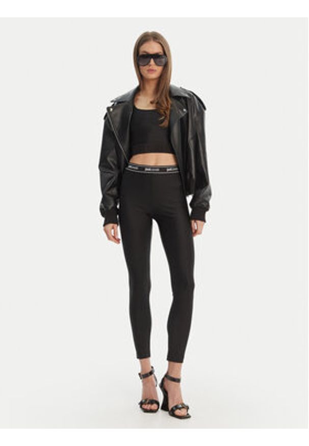 Just Cavalli Legginsy 80PAC100 J0108 Czarny Skinny Fit. Kolor: czarny. Materiał: syntetyk