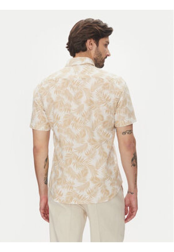 Pierre Cardin Koszula C6 45017.0484 Beżowy Modern Fit. Kolor: beżowy. Materiał: len, bawełna